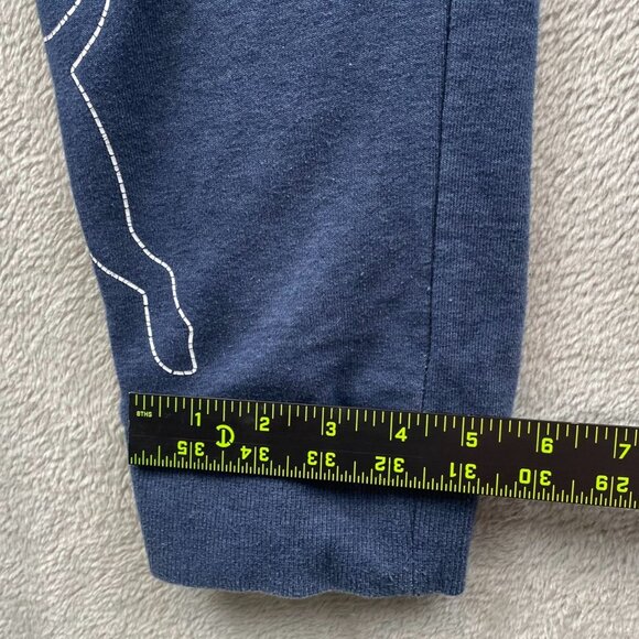 Puma Mens Sweatpants Small Tapered Leg Drawstring Activewear Casual Blue Classic - Picture 3 of 9